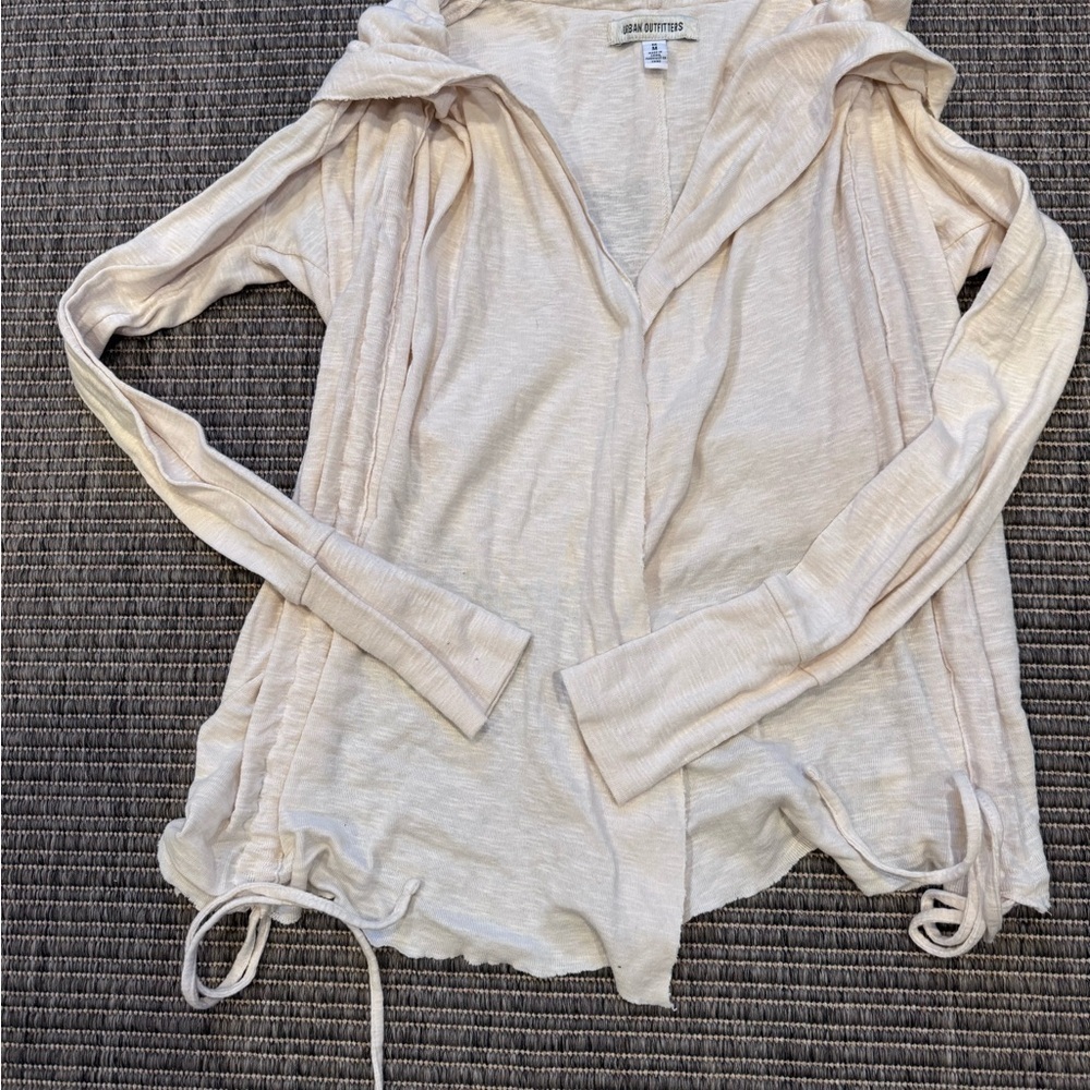 Urban Outfitters Zander Cinched Open Front Cream Cardigan